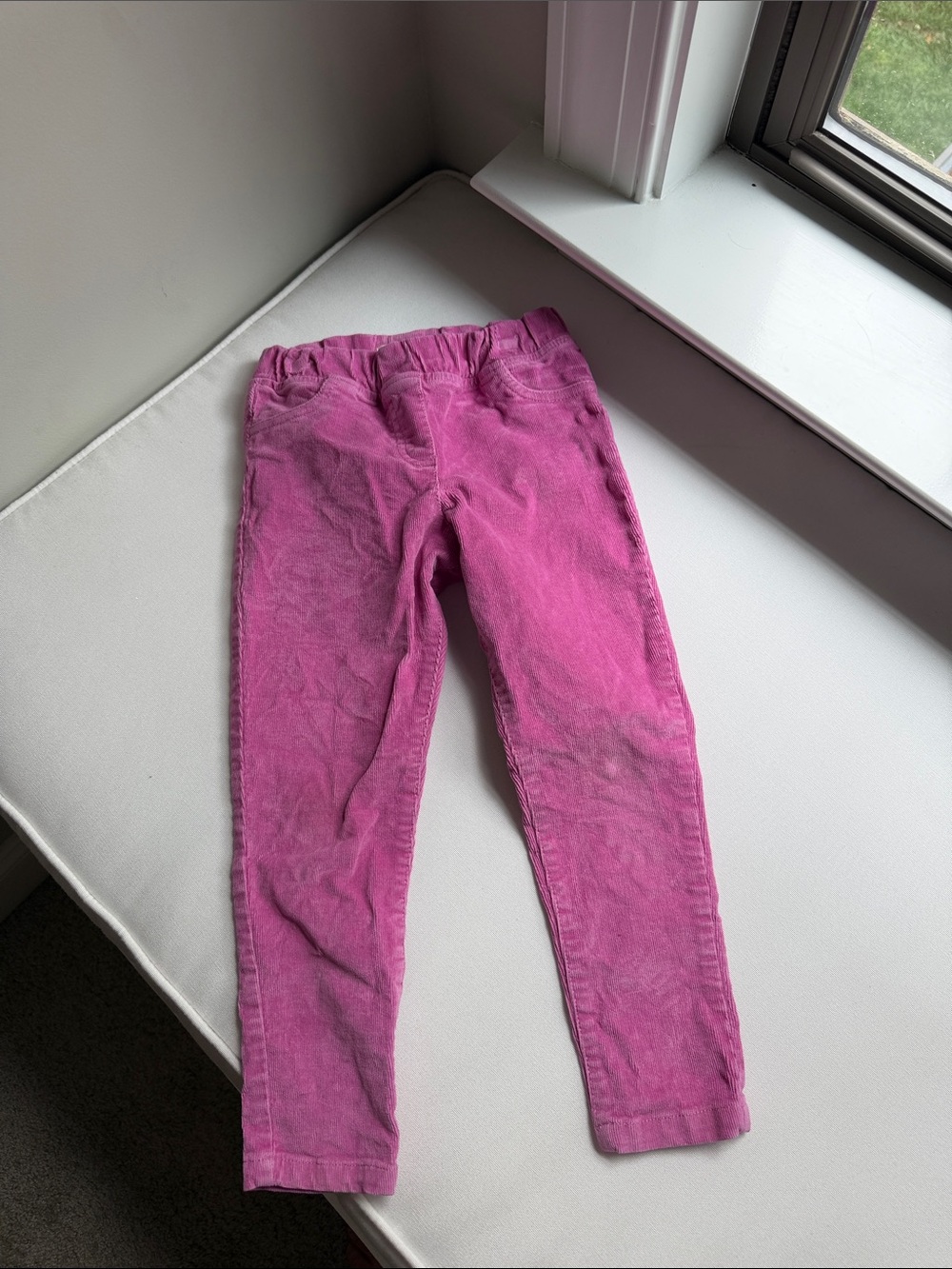 Boden Girls Bright Pink Corduroy Pull-On Leggings 4